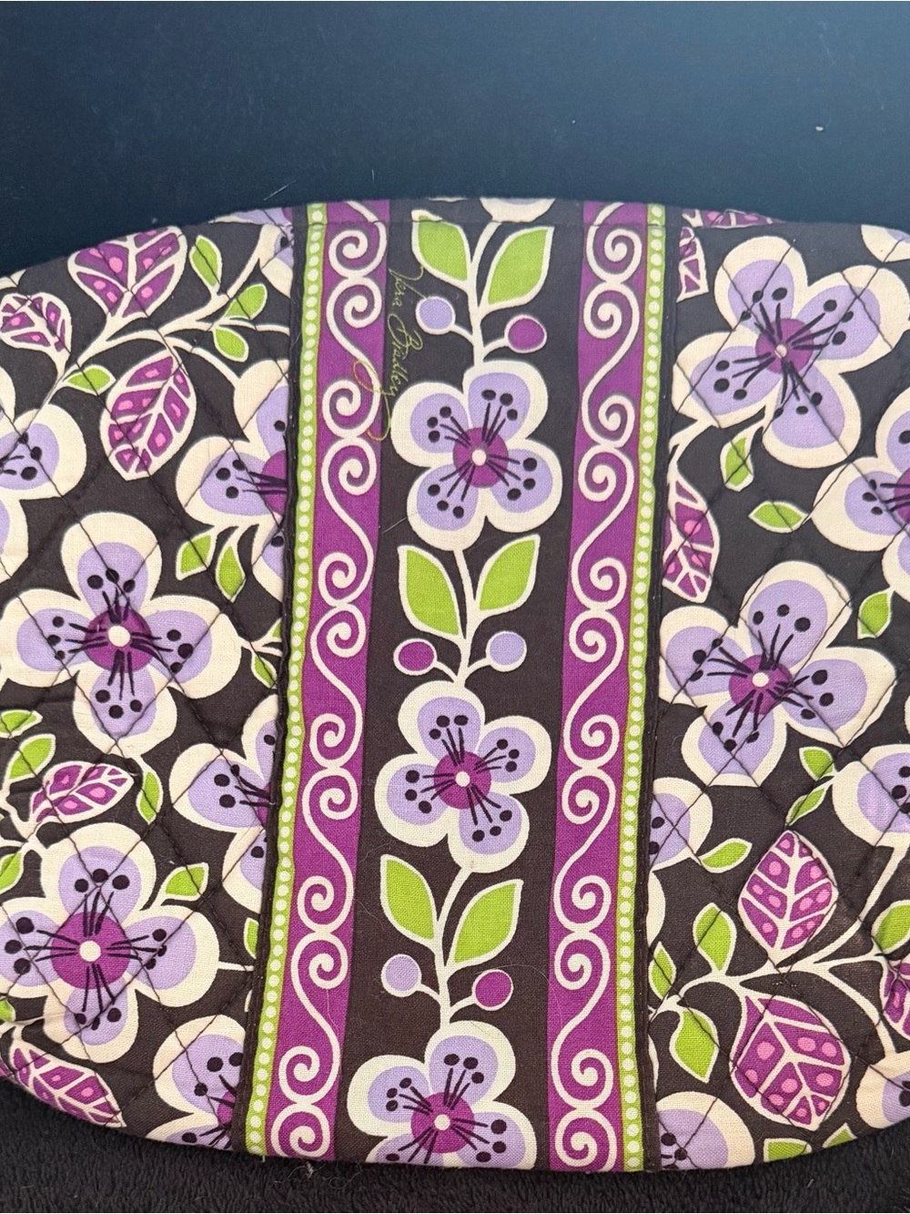 Vera Bradley, Plum Petals, retired pattern, Makeup/Cosmetic Bag, zipper, NWOT